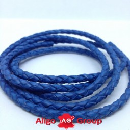 Шнур 4x3 мм тип U0571 синий плетеный Италия